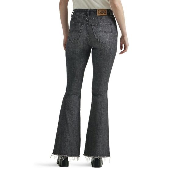 Women’s Lee High Rise Flare Denim Jean Pants with Raw Hem 2-Pack Size 4 S - Picture 9 of 11